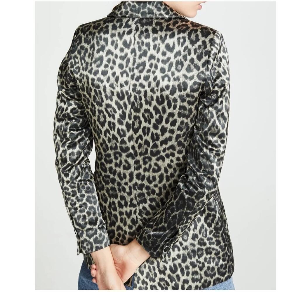 Smythe Original Boyfriend Blazer In Classic Grey Leopard Size 4 - Picture 9 of 11